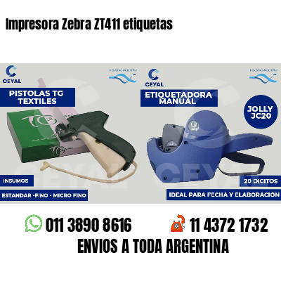 Impresora Zebra ZT411 etiquetas