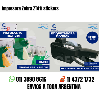 Impresora Zebra ZT411 stickers