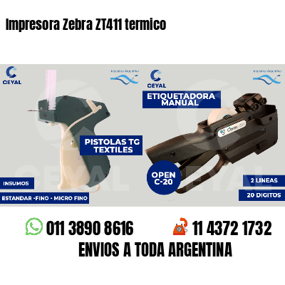 Impresora Zebra ZT411 termico