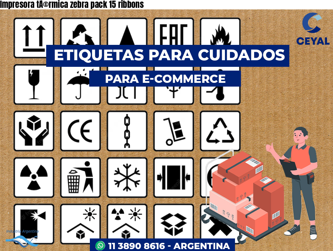 Impresora tÃ©rmica zebra pack 15 ribbons