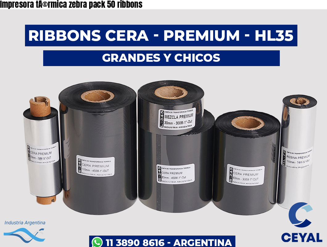 Impresora tÃ©rmica zebra pack 50 ribbons