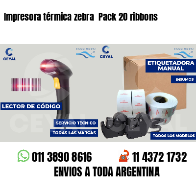 Impresora térmica zebra  Pack 20 ribbons