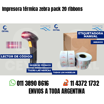Impresora térmica zebra pack 20 ribbons
