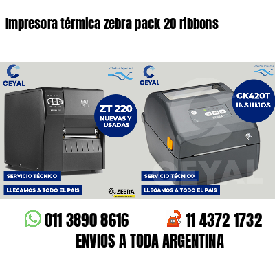 Impresora térmica zebra pack 20 ribbons