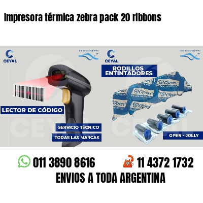 Impresora térmica zebra pack 20 ribbons