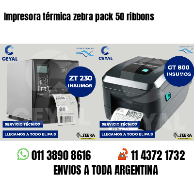 Impresora térmica zebra pack 50 ribbons