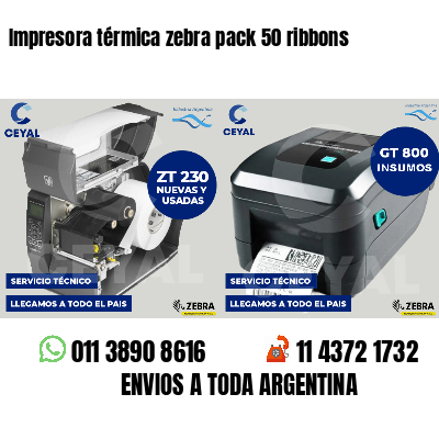 Impresora térmica zebra pack 50 ribbons