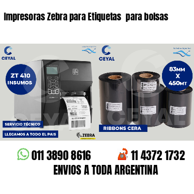 Impresoras Zebra para Etiquetas para bolsas