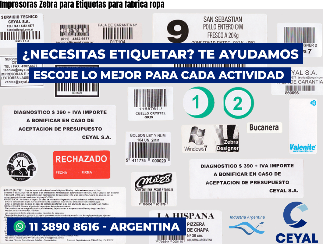 Impresoras Zebra para Etiquetas para fabrica ropa