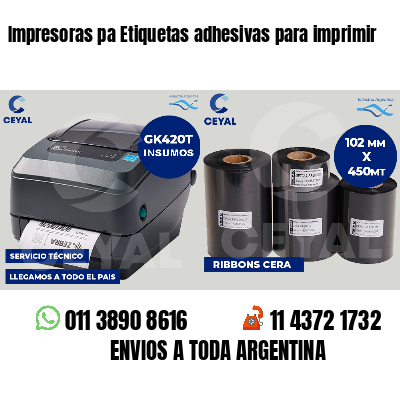 Impresoras pa Etiquetas adhesivas para imprimir
