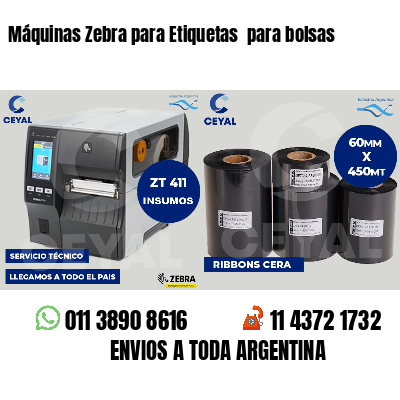 Máquinas Zebra para Etiquetas para bolsas