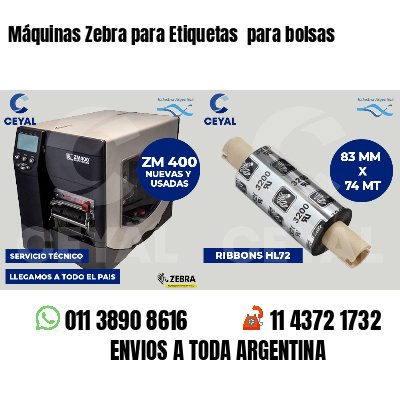 Máquinas Zebra para Etiquetas  para bolsas 