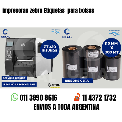 impresoras zebra Etiquetas para bolsas
