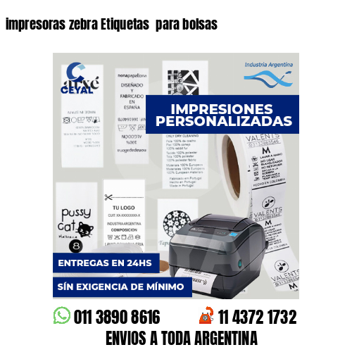 impresoras zebra Etiquetas  para bolsas 