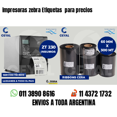 impresoras zebra Etiquetas para precios