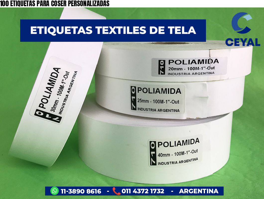 100 ETIQUETAS PARA COSER PERSONALIZADAS