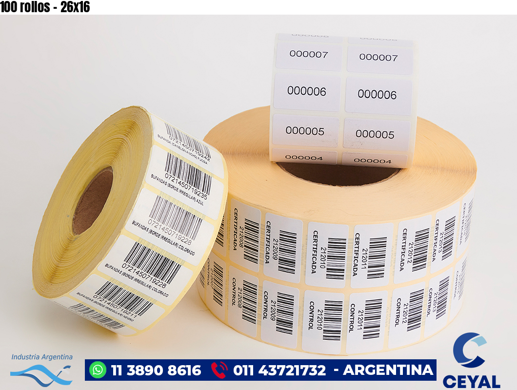 100 rollos - 26x16
