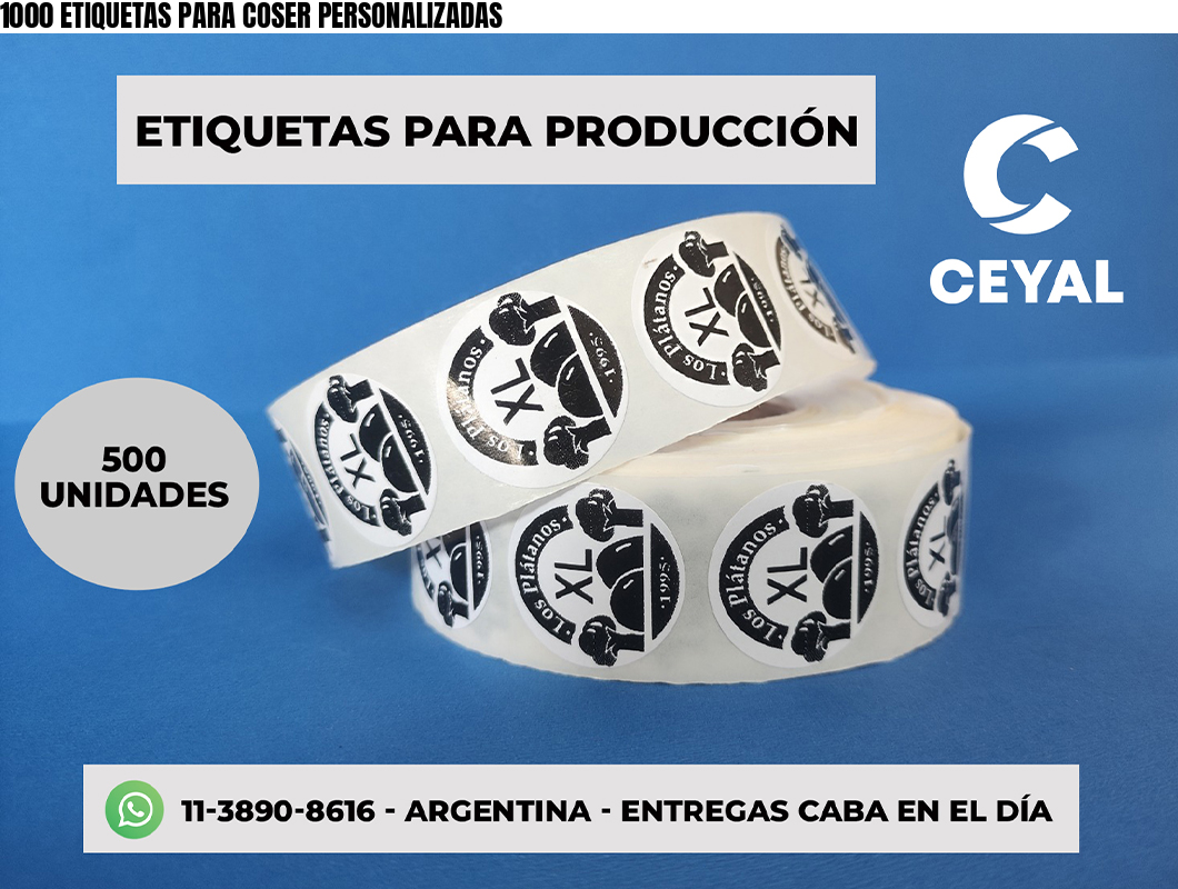 1000 ETIQUETAS PARA COSER PERSONALIZADAS
