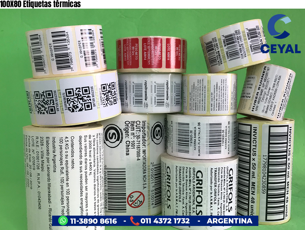 100X80 Etiquetas térmicas