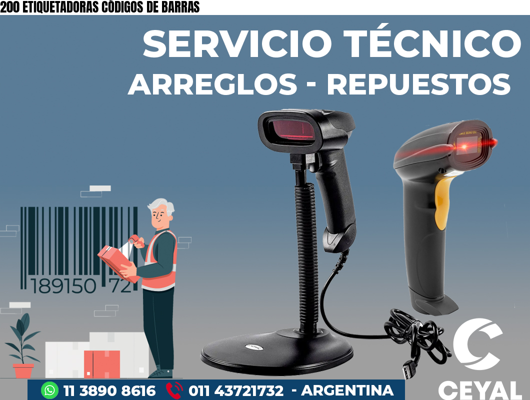 200 ETIQUETADORAS CÓDIGOS DE BARRAS
