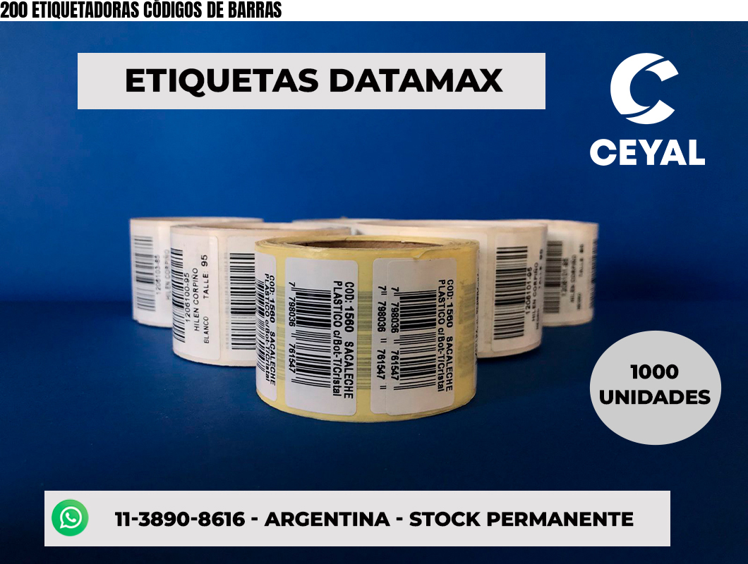 200 ETIQUETADORAS CÓDIGOS DE BARRAS