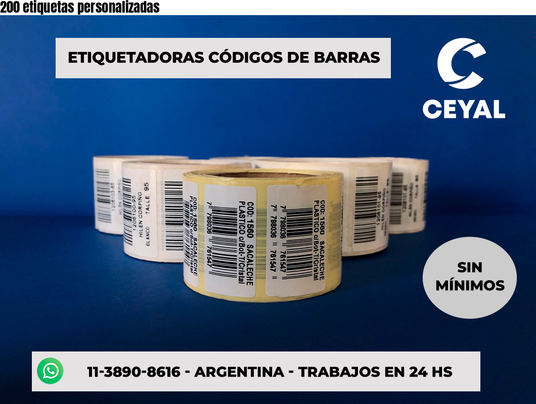 200 etiquetas personalizadas