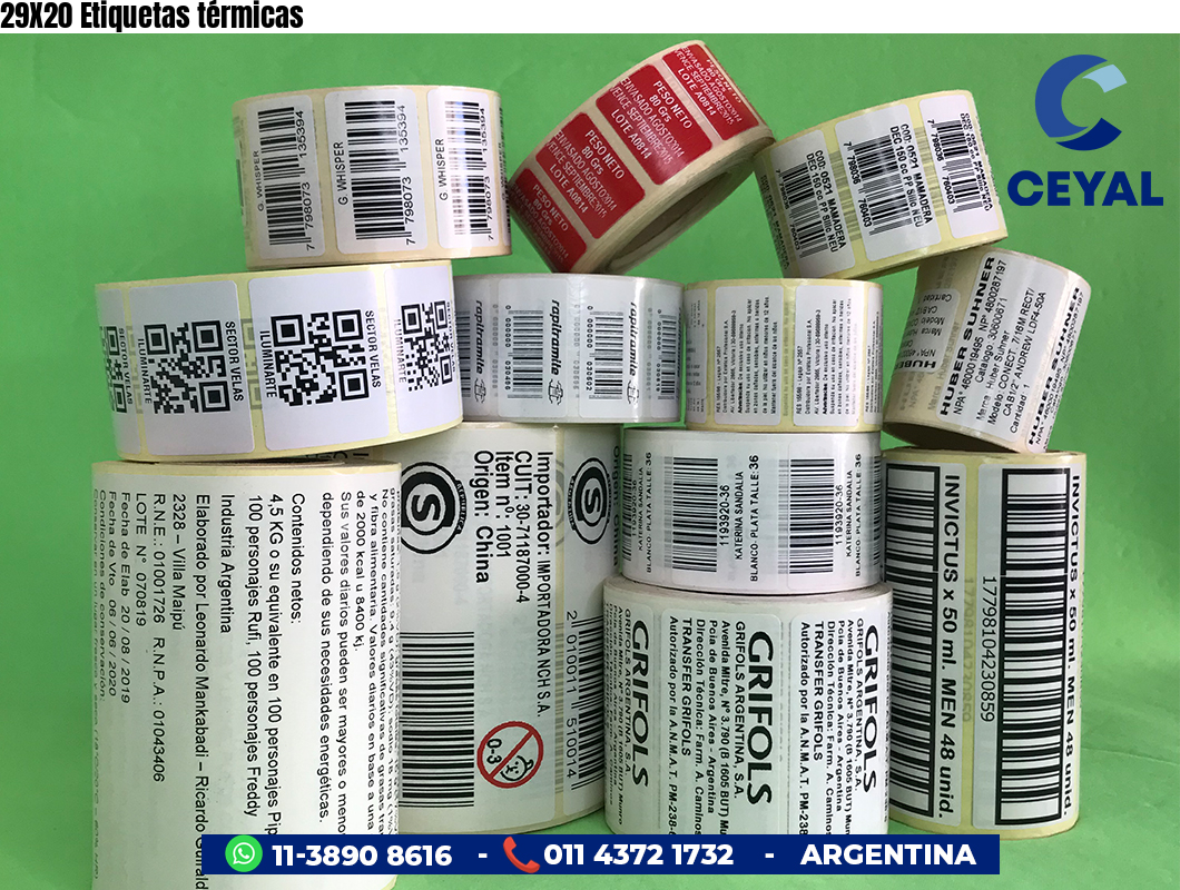 29X20 Etiquetas térmicas
