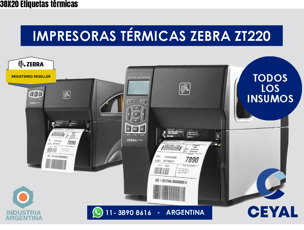 38X20 Etiquetas térmicas
