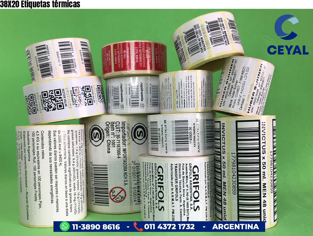 38X20 Etiquetas térmicas