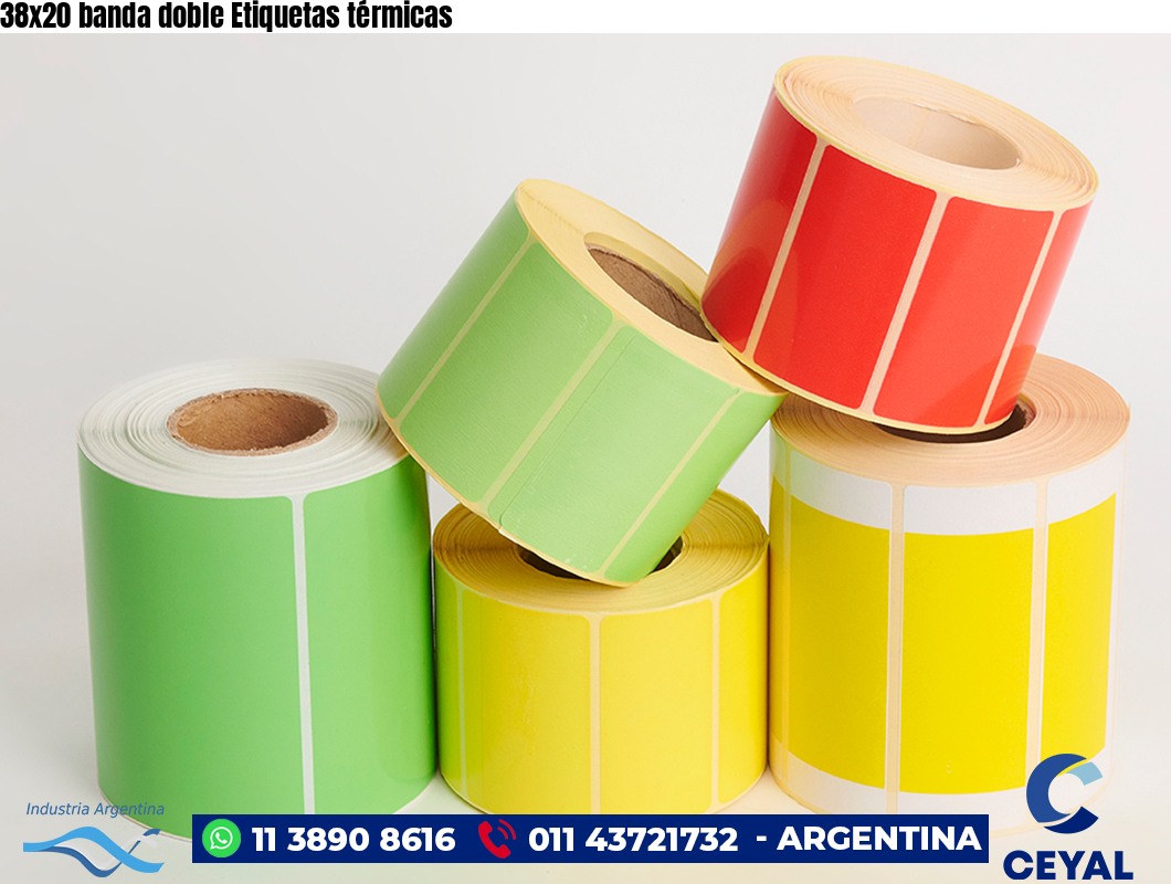 38x20 banda doble Etiquetas térmicas