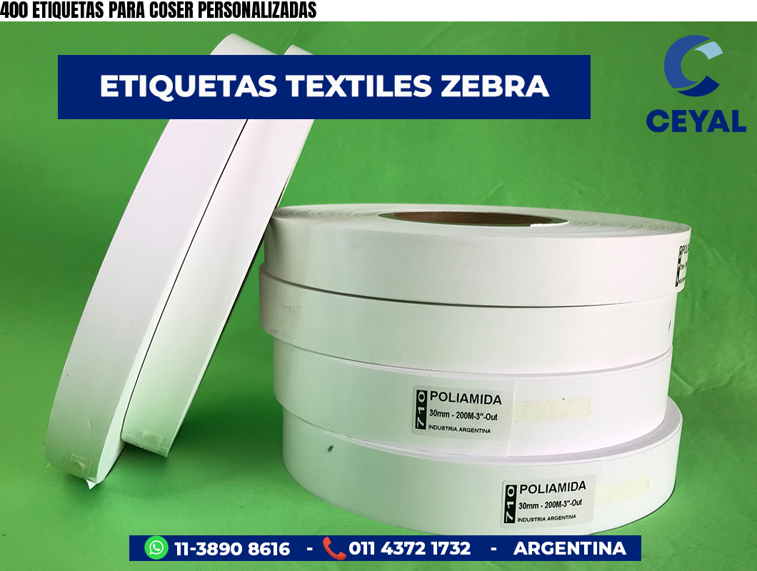 400 ETIQUETAS PARA COSER PERSONALIZADAS