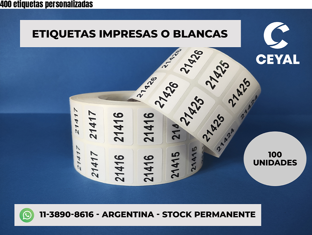 400 etiquetas personalizadas