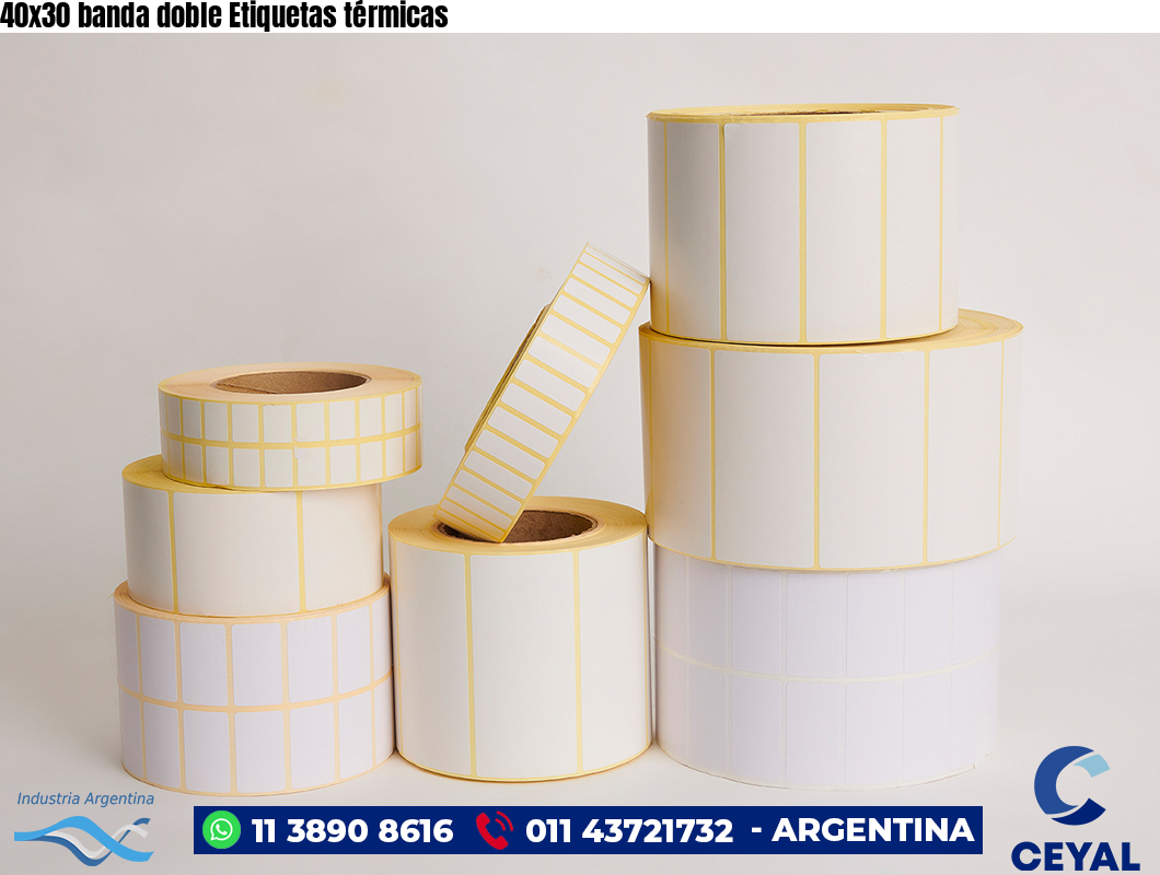 40×30 banda doble Etiquetas térmicas