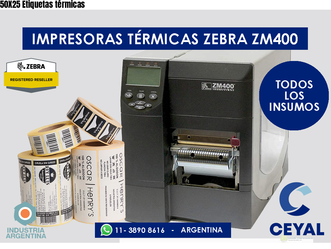 50X25 Etiquetas térmicas