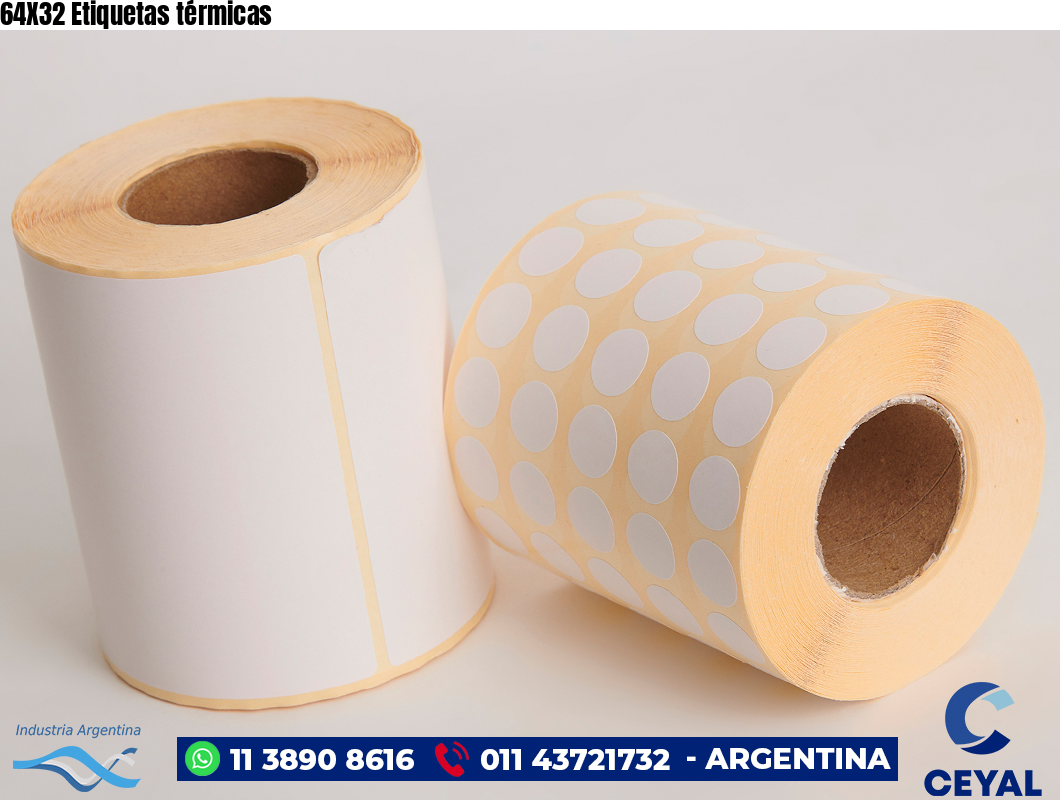 64X32 Etiquetas térmicas