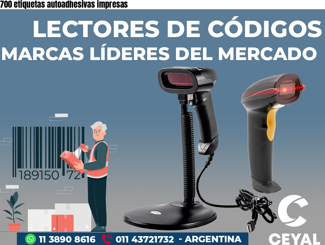 700 etiquetas autoadhesivas impresas