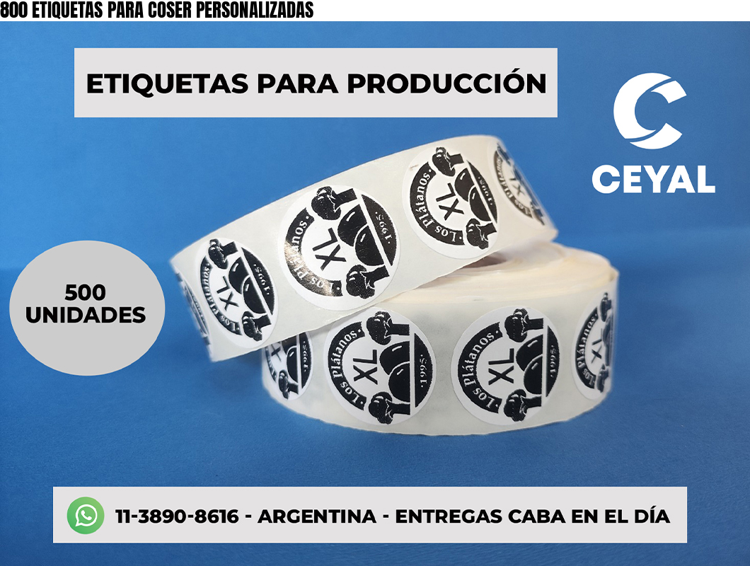 800 ETIQUETAS PARA COSER PERSONALIZADAS