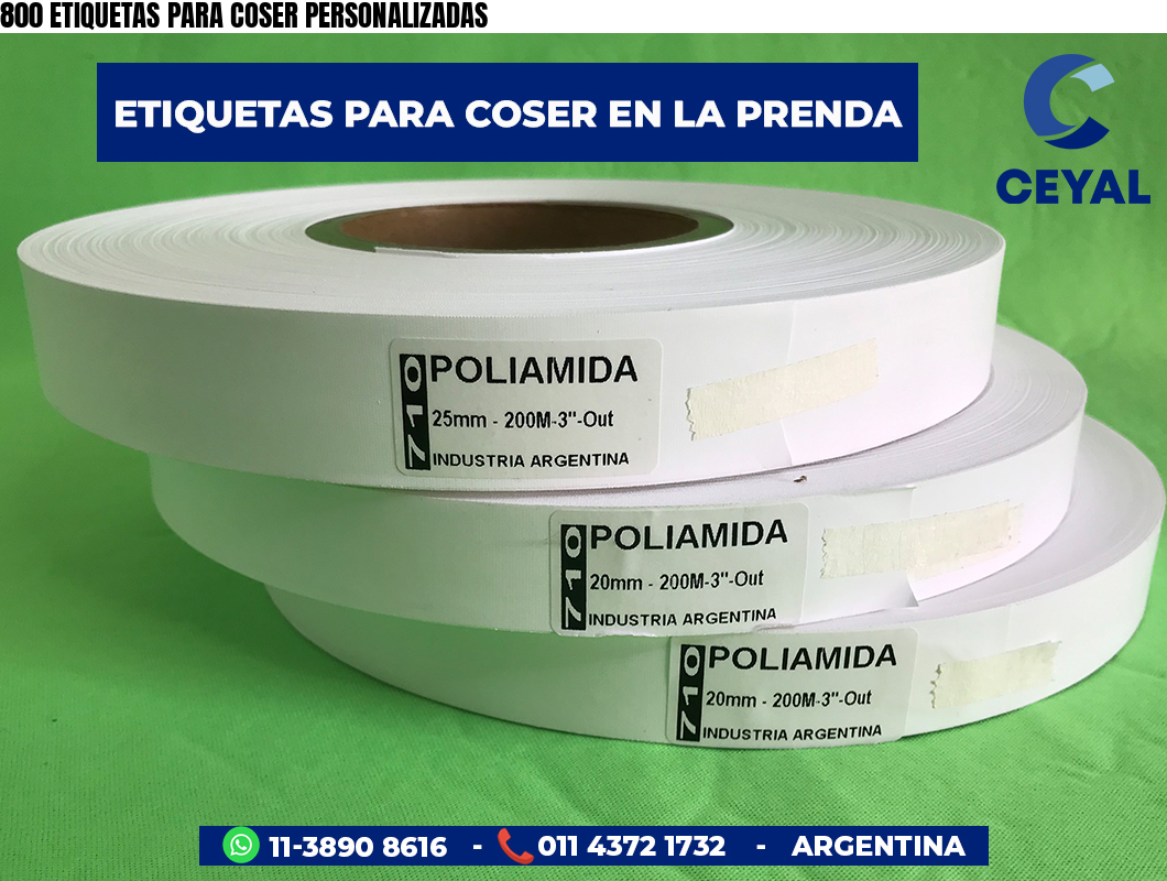 800 ETIQUETAS PARA COSER PERSONALIZADAS