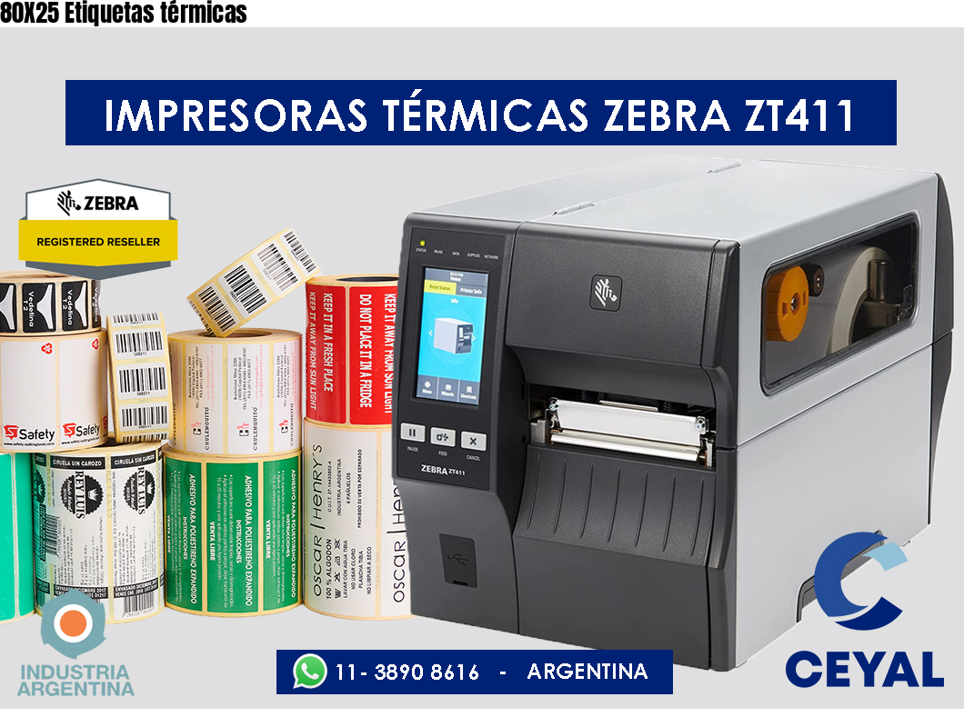 80X25 Etiquetas térmicas