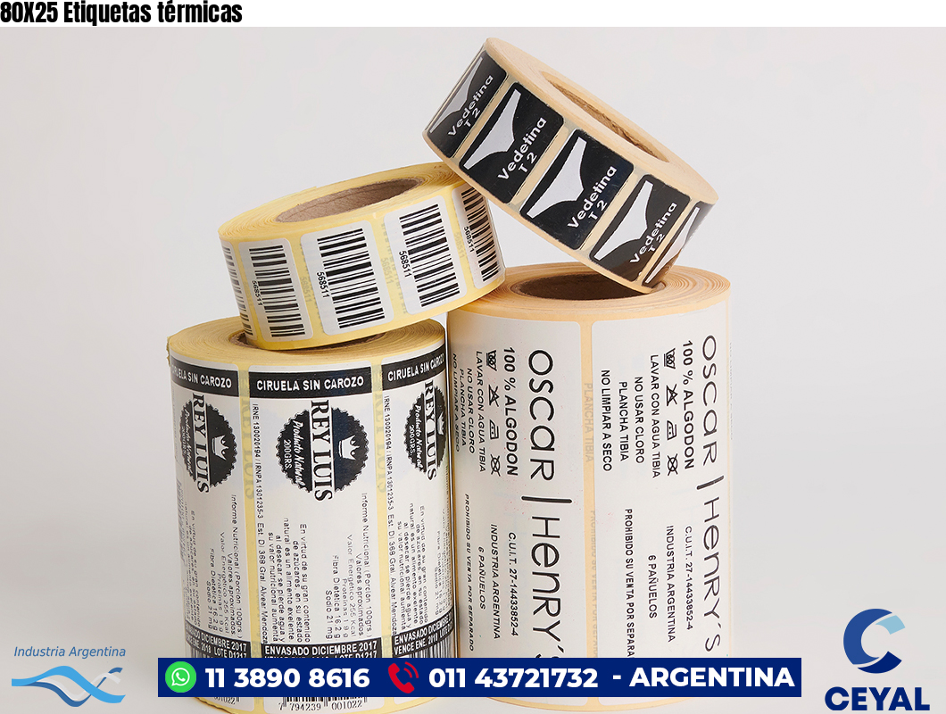 80X25 Etiquetas térmicas