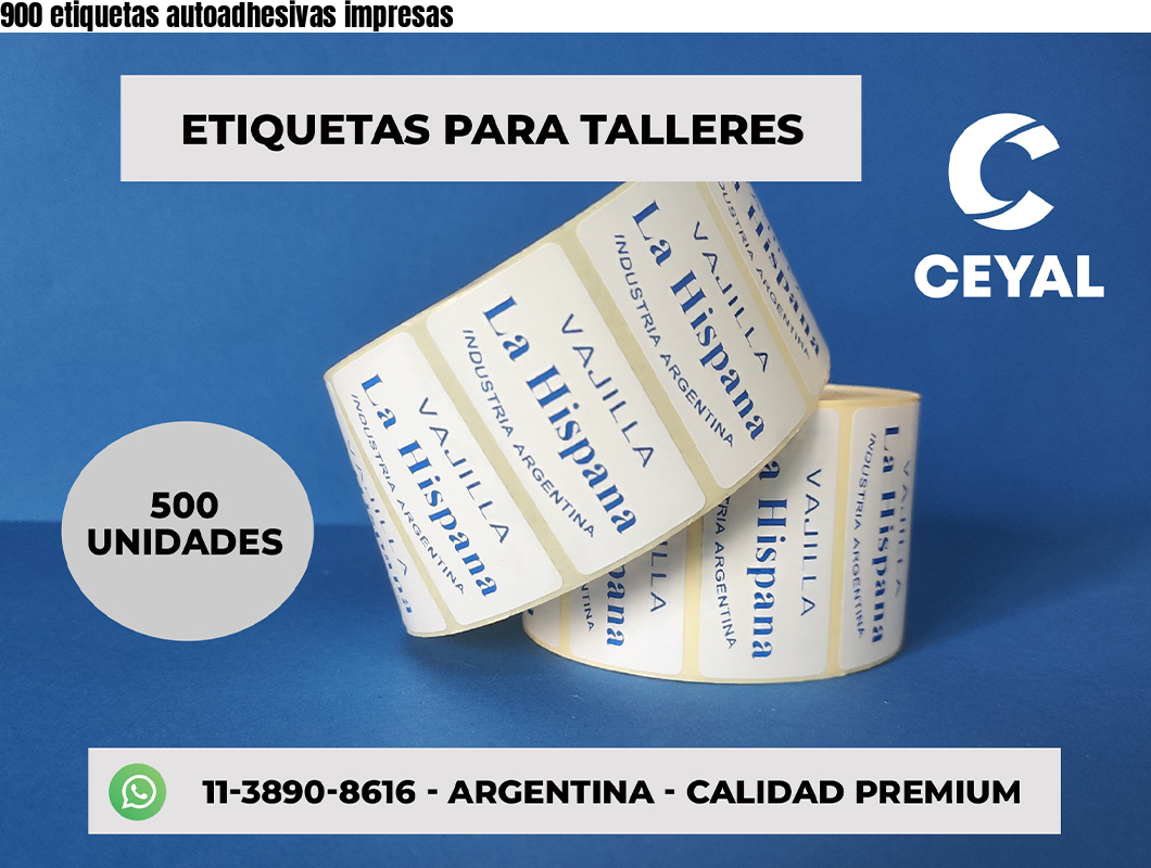900 etiquetas autoadhesivas impresas
