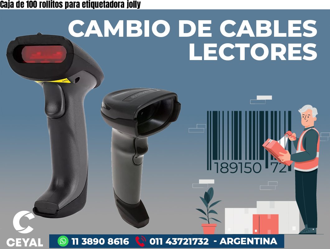 Caja de 100 rollitos para etiquetadora jolly