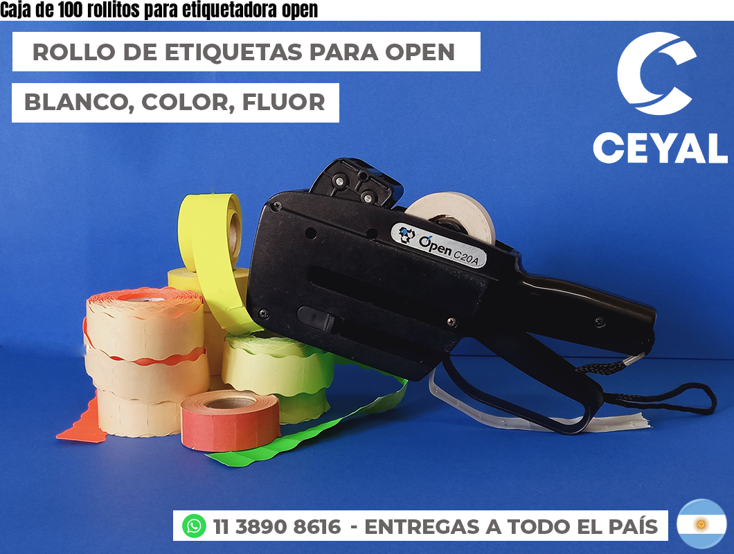 Caja de 100 rollitos para etiquetadora open