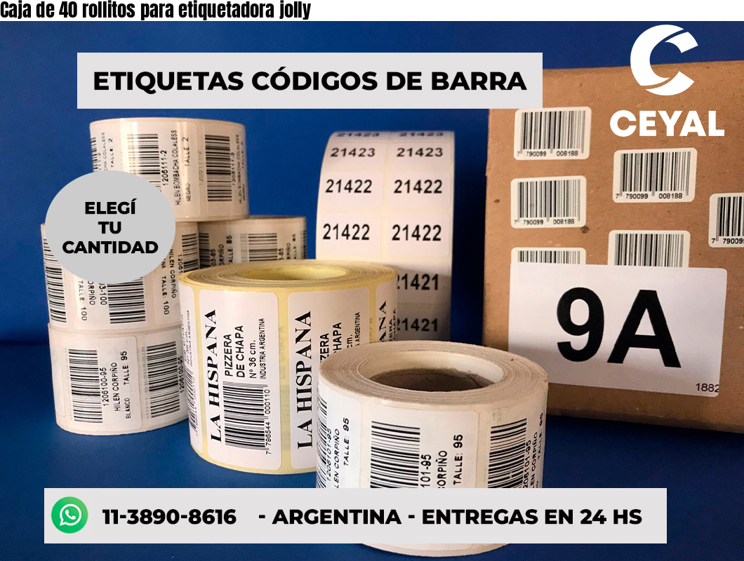 Caja de 40 rollitos para etiquetadora jolly