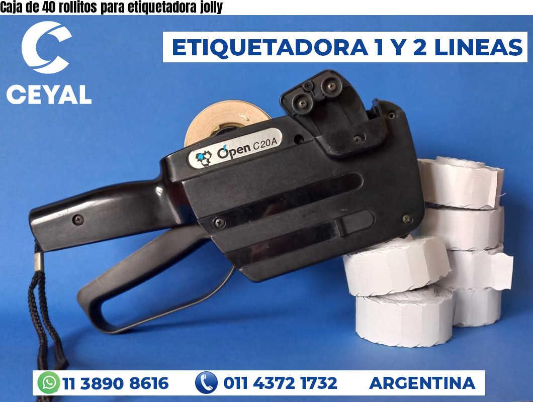 Caja de 40 rollitos para etiquetadora jolly