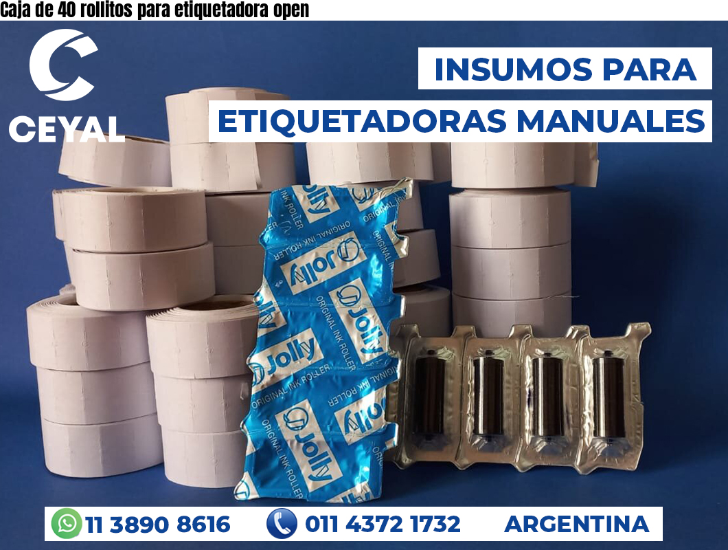 Caja de 40 rollitos para etiquetadora open