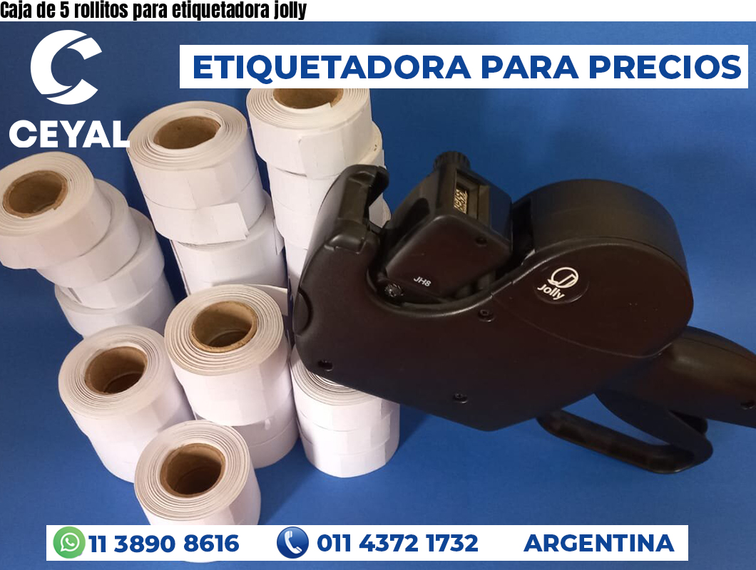 Caja de 5 rollitos para etiquetadora jolly