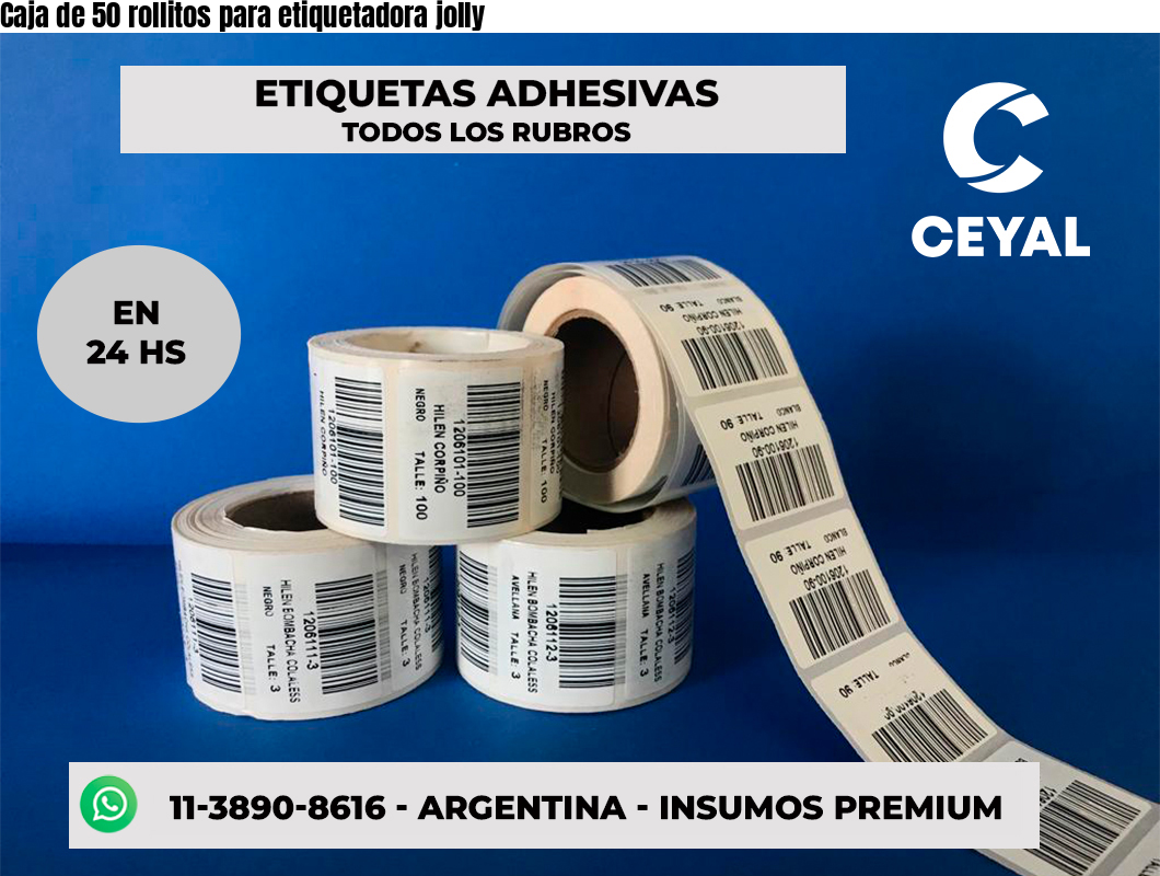 Caja de 50 rollitos para etiquetadora jolly