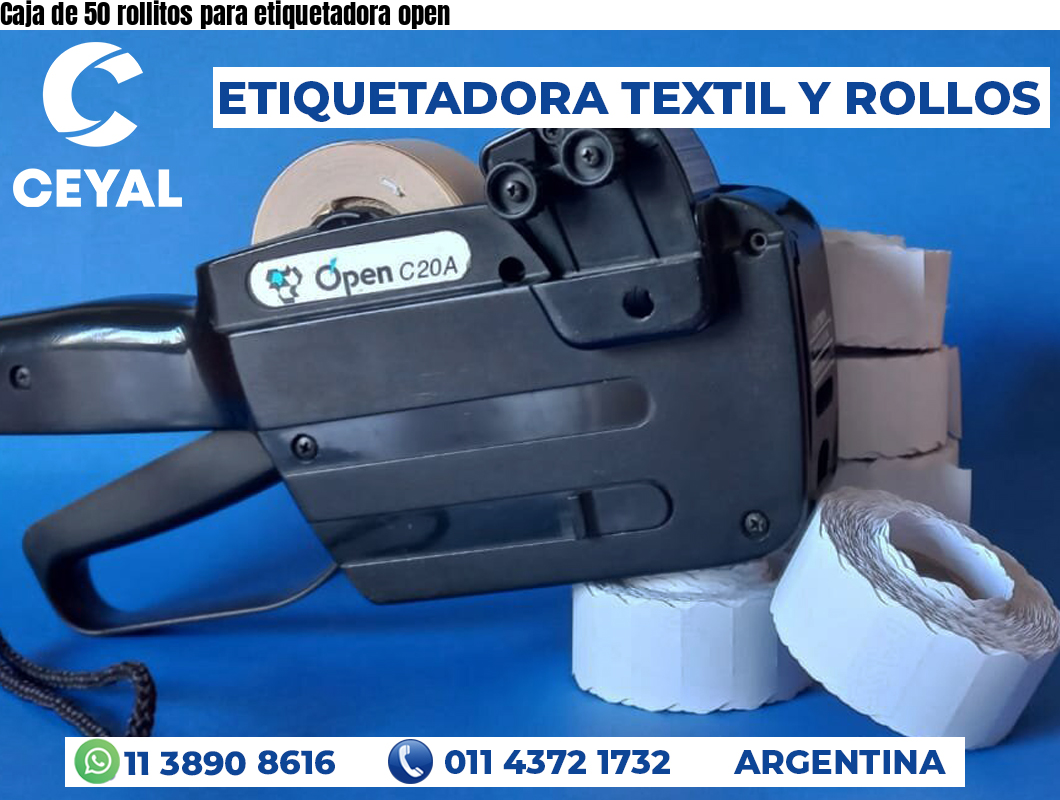Caja de 50 rollitos para etiquetadora open