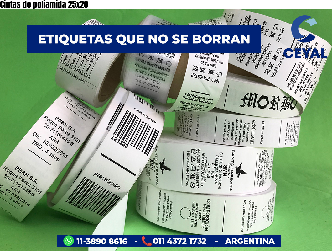 Cintas de poliamida 25×20